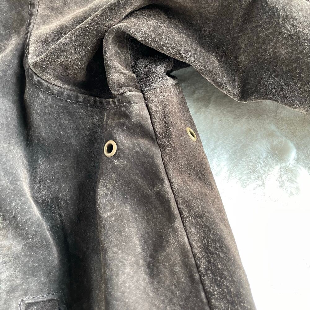 🔥VTG Global Identity G III Suede Bomber Jacket Rusty Brown Moto Utility XXL - Picture 10 of 15